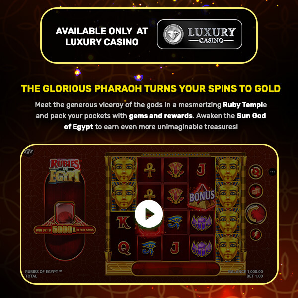 
                                Play it now --> RUBIES OF EGYPT™, $1000 FREE BONUS. Turn on your images to see what you’re missing.
                                